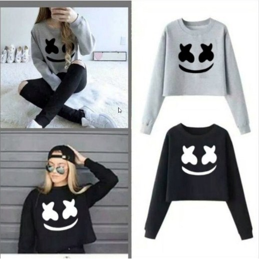 Bess - Sweater Crop Murah / Sweater Crop Wanita MARSHMELLO