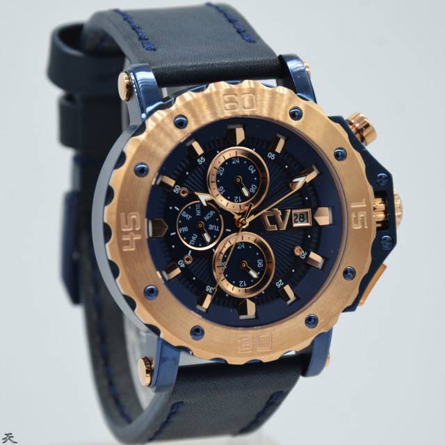 Jam Tangan Pria Christ Verra C71080G Rosegold Leather Kulit Original Murah