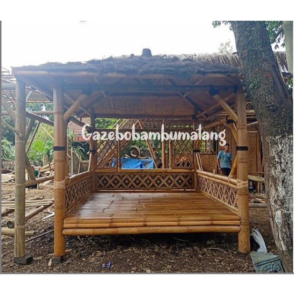 Gazebo Bambu Lesehan Uk 2x3 M Cocok Untuk Buka Usaha Shopee Indonesia