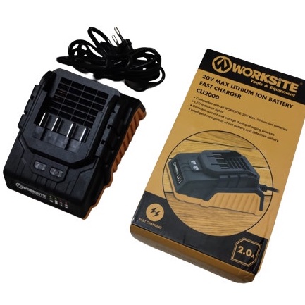 RECHARGEABLE BATTERY WORKSITE FAST CHARGER CLI 2000 20V/Adapter Fast Charger Battery Mesin Bor Cordless Cas Baterai 20 Voltt