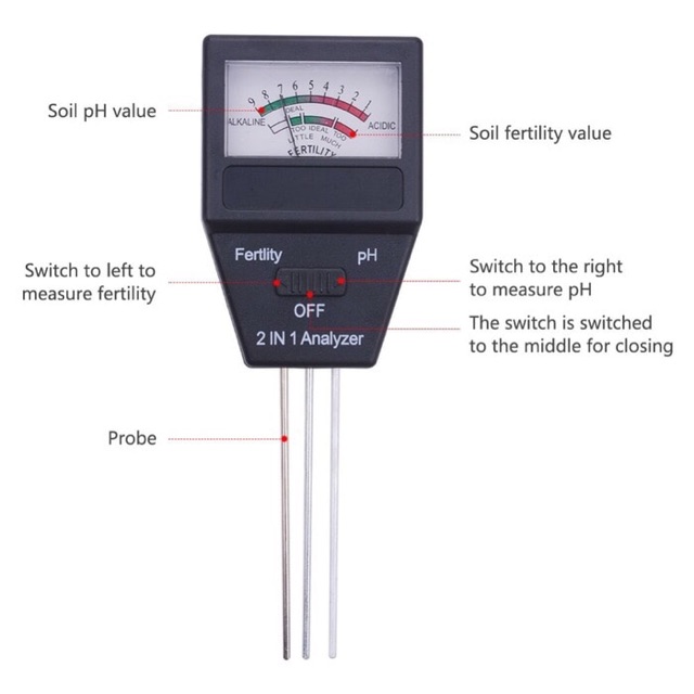 PH Meter Tanah 2 in 1 NPK Kesuburan Fertility Test Tester