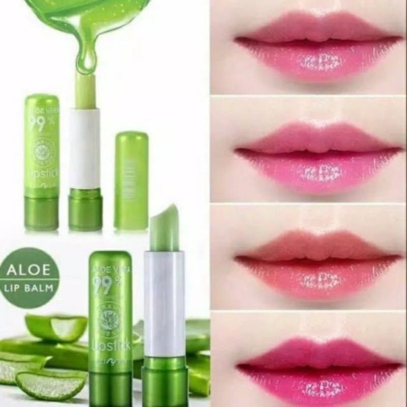 Lipstick Aloe Vera Dapat Berubah Warna Sesuai Temperatur - Lipbalm melembabkan 99% ALOE VERA LIPSTIK