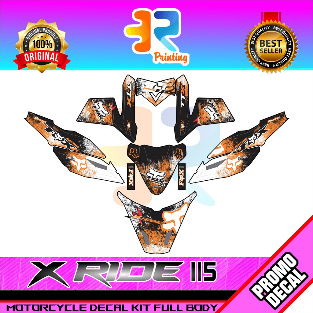 STRIPING STIKER DECAL MOTOR X RIDE 115 FOXS RACING CROSS STICKER LOGO EMBLEM XRIDE FULL BODY