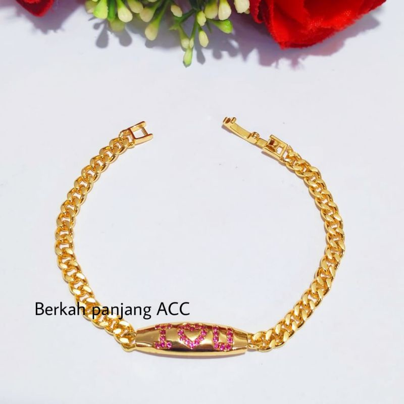 GELANG+CINCIN ABG PERHIASAN LOGAM EMAS ANTI KARAT P.16CM