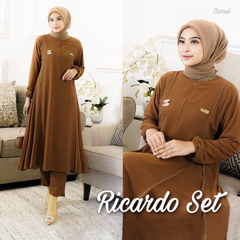 RICARDO SET WD MOSCRAFE   BAJU DRES WANITA MODEL TERBARU KEKINIAN BAJU GAMIS WANITA 2022