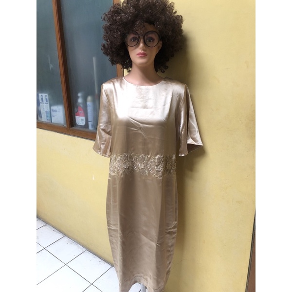 Dress Midi Gold Satin