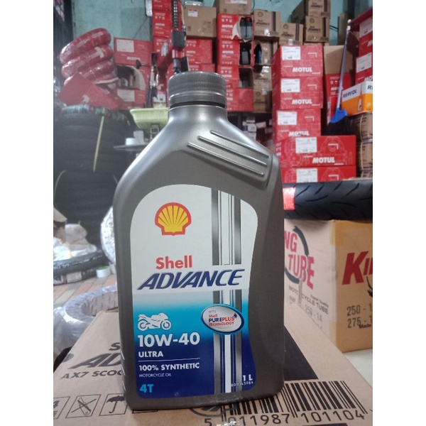 OLI SHELL ADVANCE ULTRA 4T 10W40 1L - FULL SYNTHETIC , (BARANG DI JAMIN ASLI)