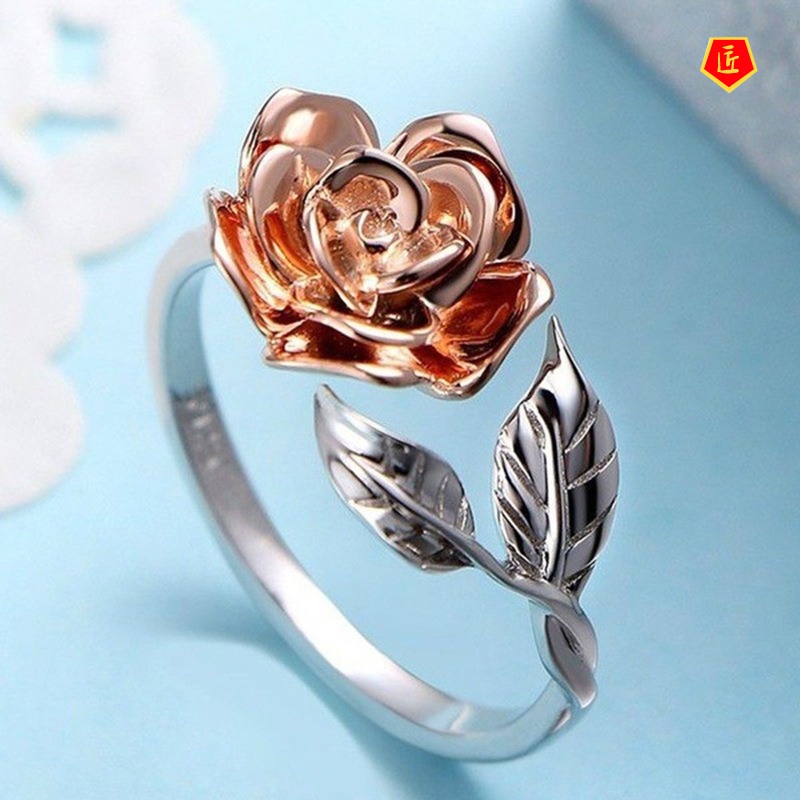 [Ready Stock]Rose 925 Silver Ring Elegant Fashion Korean Style