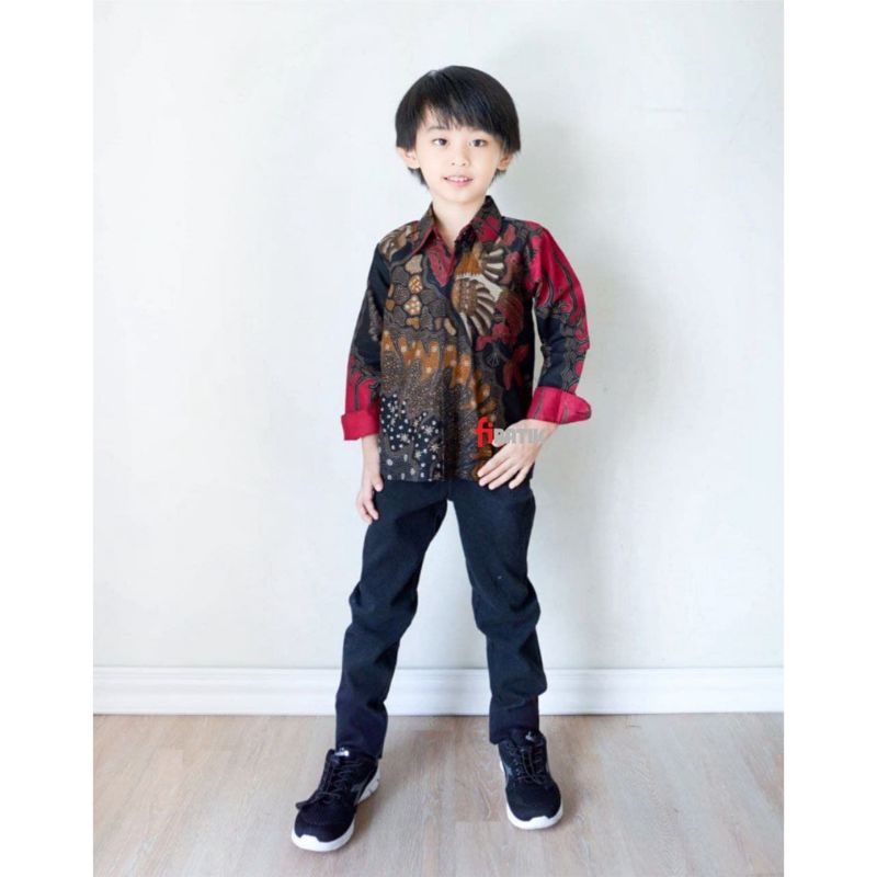 COUPLE BATIK AYAH DAN ANAK COWOK - BAJU BATIK ANAK LAKI-LAKI LENGAN PANJANG UMUR 2-12 TAHUN - KEMEJA BATIK AYAH DAN ANAK MODERN - BAJU BATIK ANAK LAKI-LAKI LENGAN PANJANG