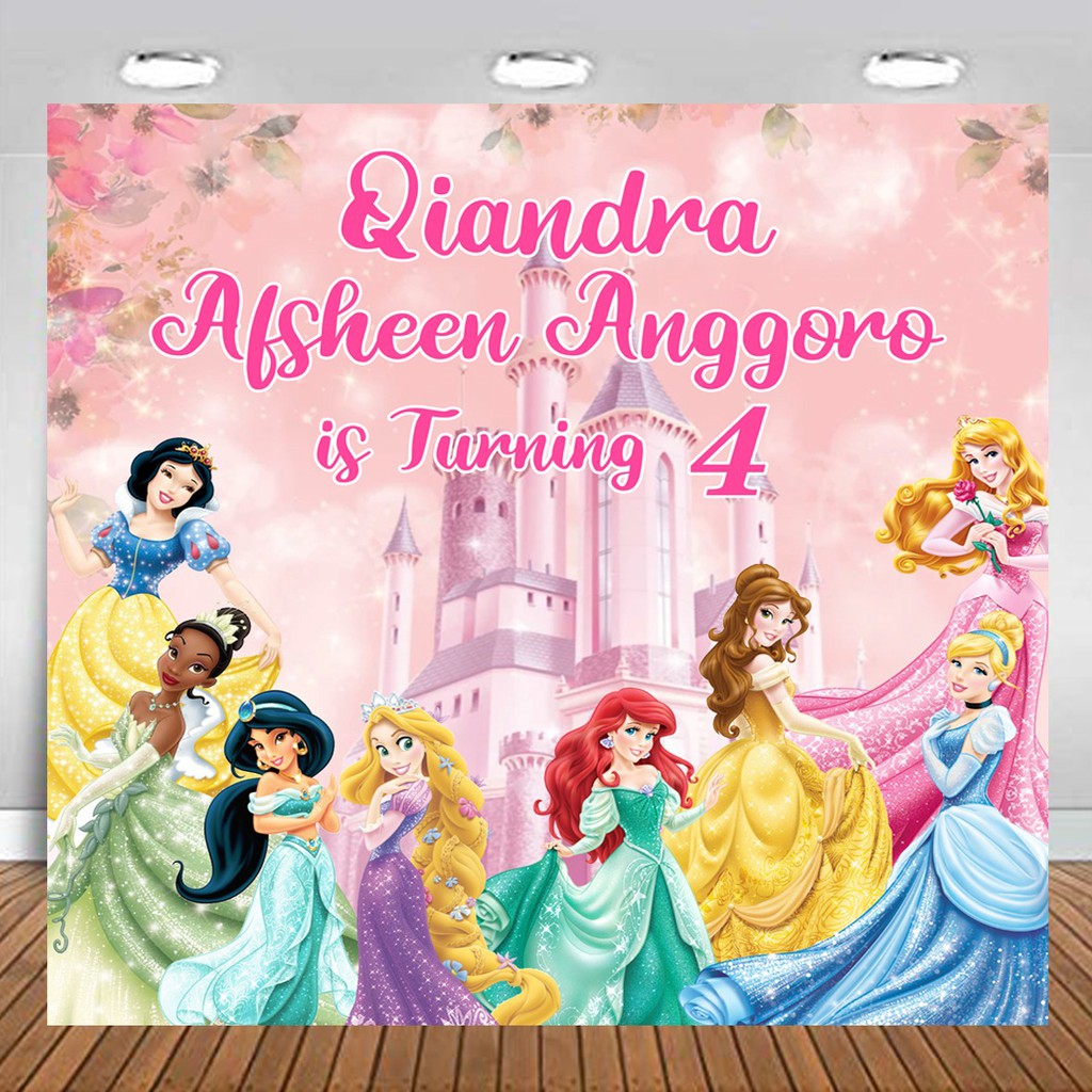 Princess Princess Backdrop Flexi Banner Birthday / Hiasan Dinding Ulang Tahun