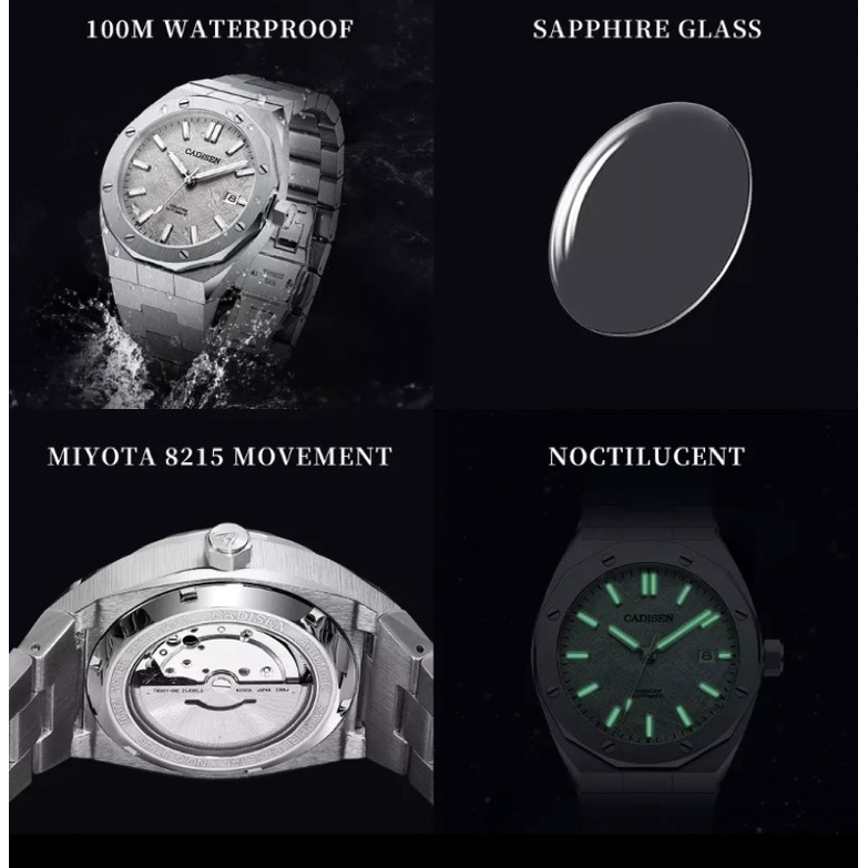 Jam Tangan Pria Cadisen Oak Homage Meteorite Dial