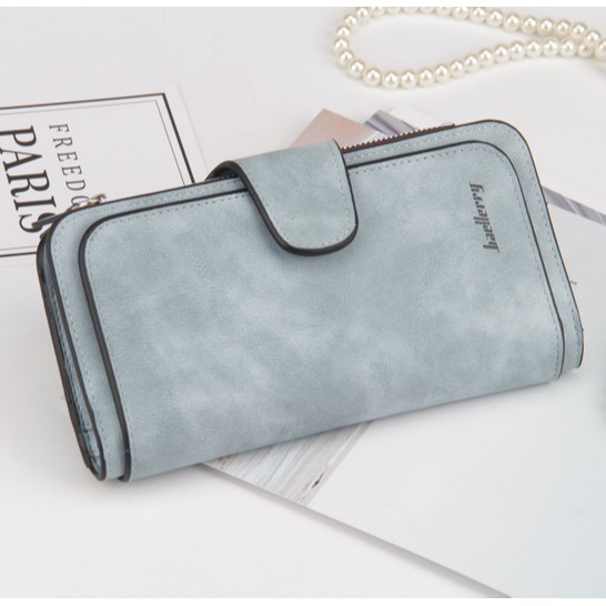 DW07 Dompet Wanita Kulit Sintetis Import Branded Wallet Kado Ultah Pacar-Biru