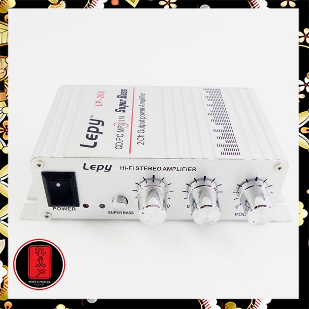 Lepy HiFi Mini Stereo Amplifier Treble Bass Booster - LP-268 - Silver