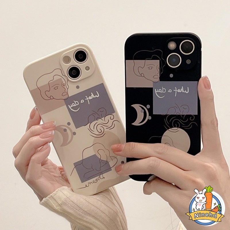 Soft Case Pelindung Lensa Pola Bulan Anti Jatuh Untuk IPhone 14 11 12 13 Pro Max Xr X Xs Max Se 2020 7P 8P 7 8 6 6S Plus 13 12 Mini