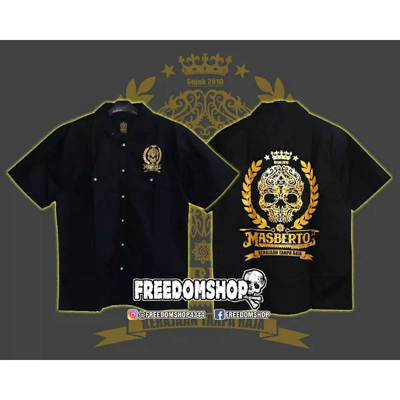 Kemeja Workshirt Masberto Logo Gold
