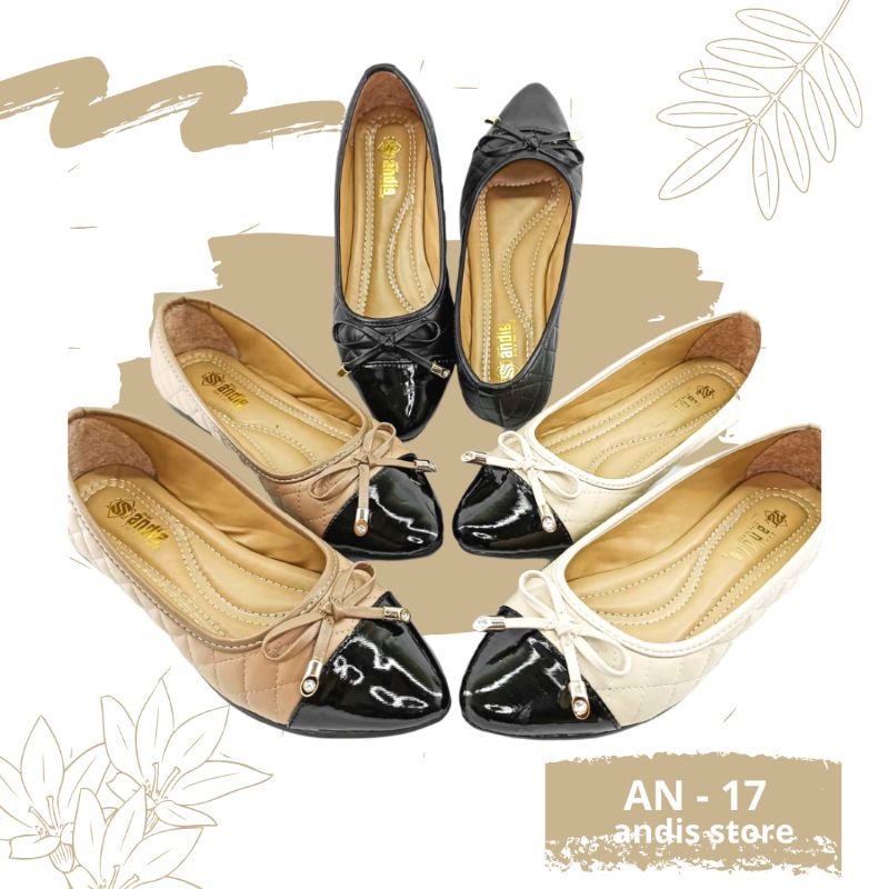 Sepatu Wanita Flatshoes Channel Pita Andis AN 17