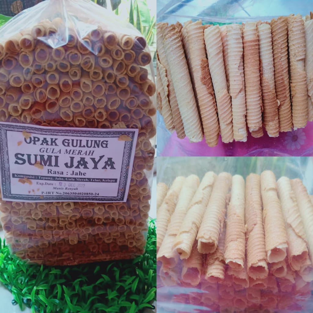 

opak gambir gulung / semprong rasa jahe 250gr snack kiloan murah - Snack Lezat