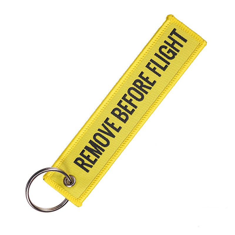 Hbid Glory Gantungan Kunci Bordir Tulisan Remove Before Flight Bahan Polyester Ukuran 13x3cm