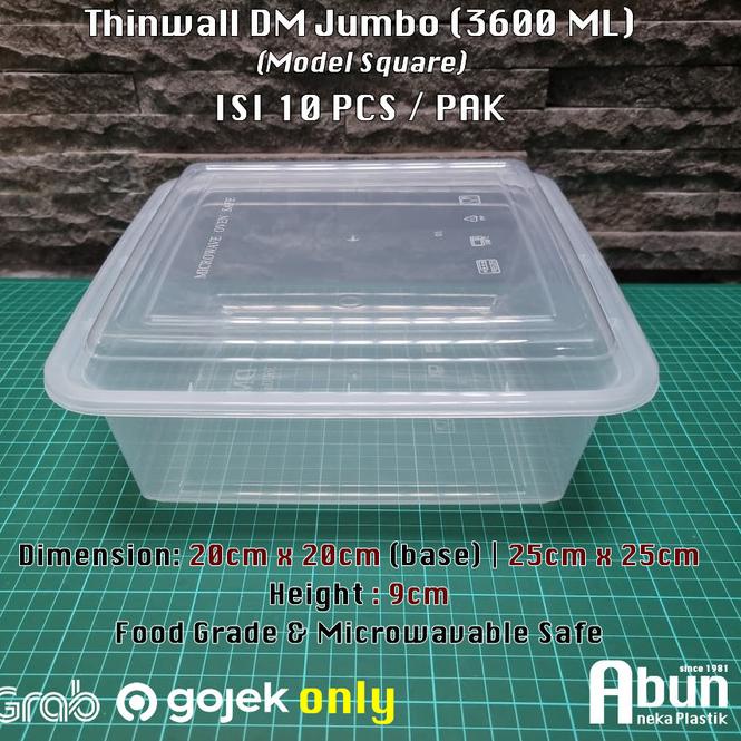 Thinwall DM Jumbo 3600 ML Square Isi 10pcs V5M0