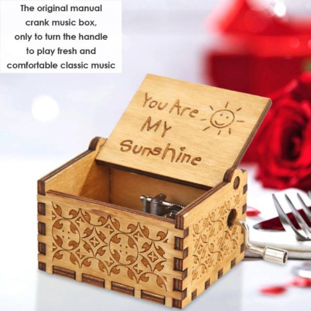 YOU ARE MY SUNSHINE KOTAK MUSIK KLASIK Kado Anak Coklat Kayu REAL PICTURE