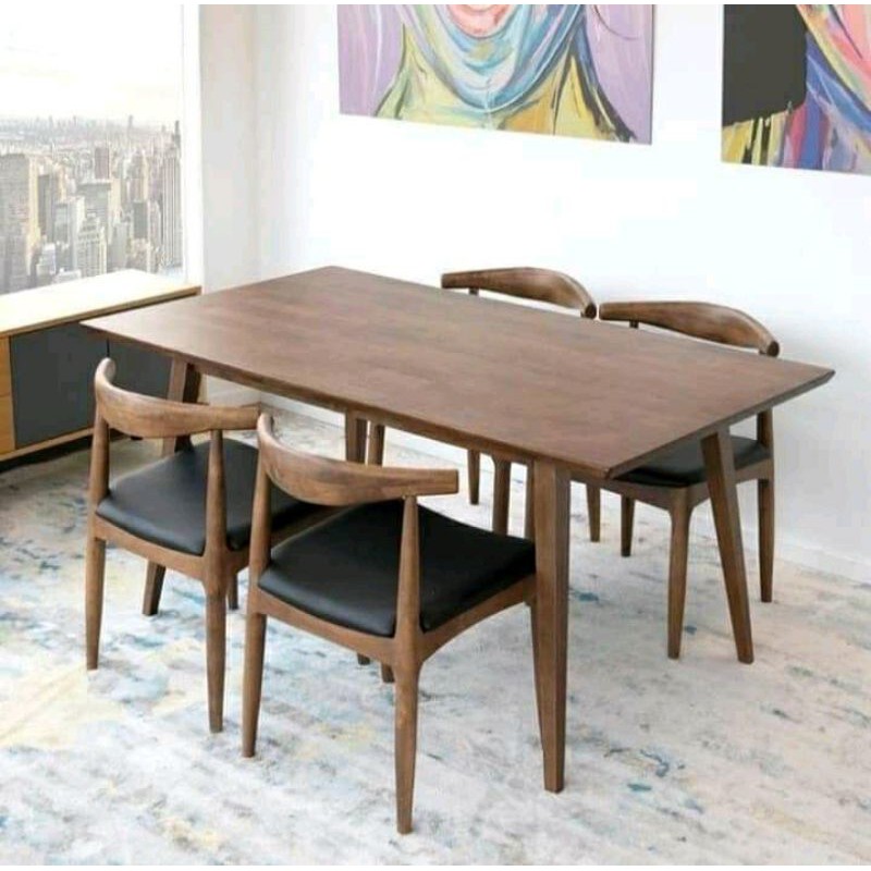 meja makan minimalis sofa kayu jati natural furniture murah mebel jepara