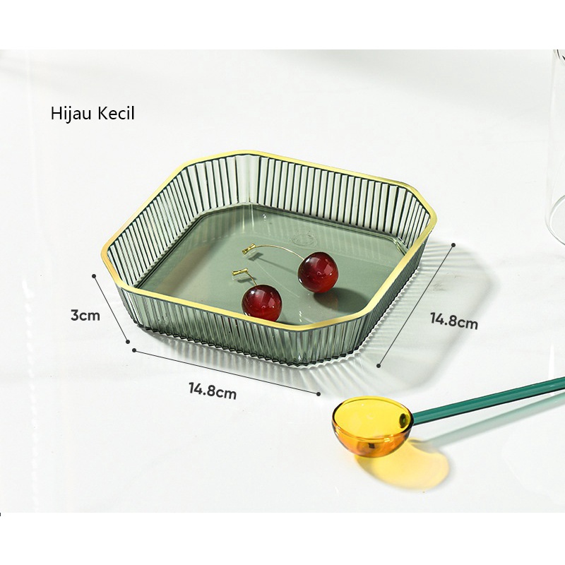 Nampan Plastik Dengan Pegangan Serbaguna Baki Tray Aesthetic Nordic Style Nampan Cantik Dekorasi Hiasan Rumah Nampan