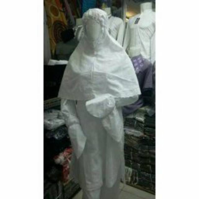 BAJU GAMIS IHROM WANITA-IHROM KOMPLIT-GAMIS PERLENGKAPAN HAJI&UMROH-STELAN BAJU&CELANA-GAMIS PUTIH