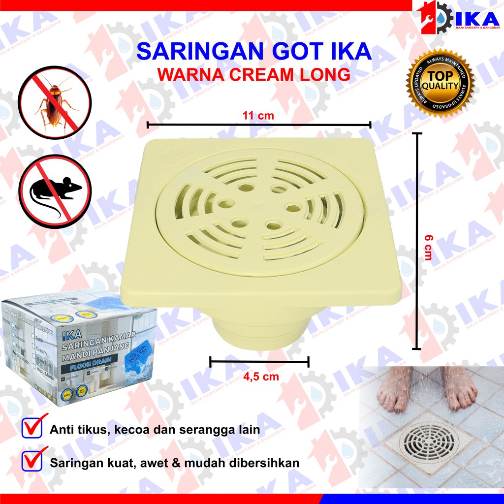 IKA - Official  Saringan Got Tebal Plastik PVC Kamar Mandi Toilet got floor drain pvc mdn ika