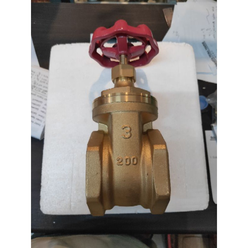 GATE VALVE BRASS KUNINGAN HQ 3 INCH