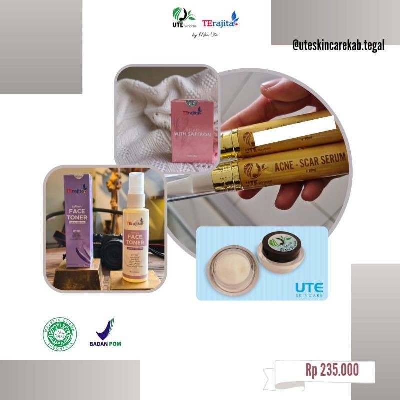 paket hemat Acne / toner Safron / serum acne / sabun safron / totol jerawat / toner glowing