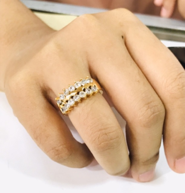 Cincin wanita //cincin lapis emas //perhiasan pengganti emas //replika berlian