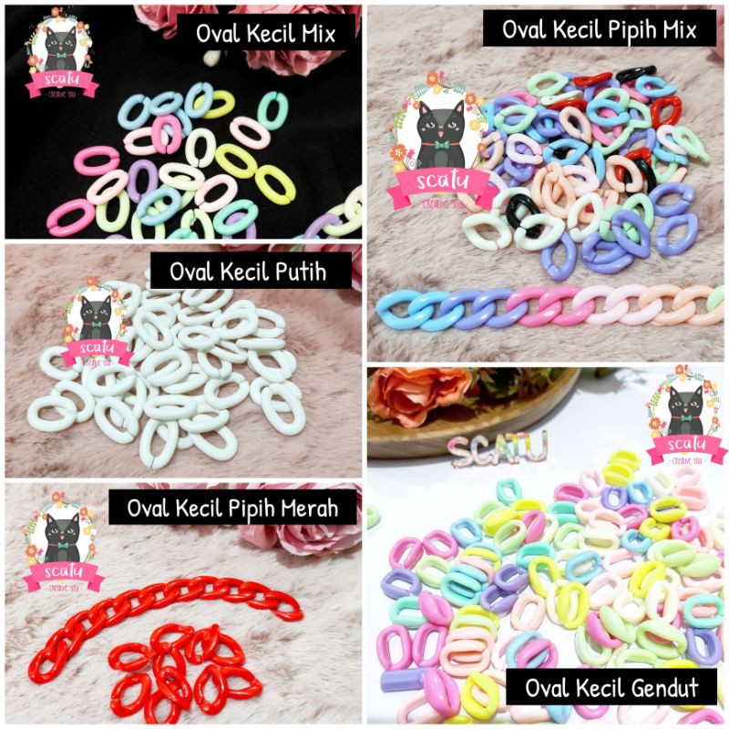 Rantai Akrilik Oval Kecil