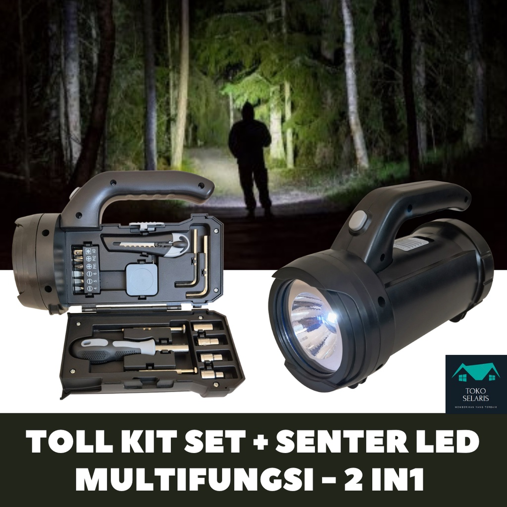 Tool Kit Set 17 Pcs + Senter Led Multifungsi