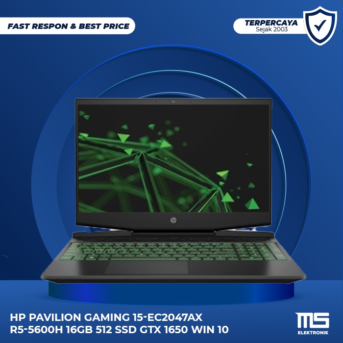 Jual Hp Pavilion Gaming 15 Ec2047ax R5 5600h 16gb 512 Ssd Gtx 1650 Win 10 Indonesiashopee Indonesia 