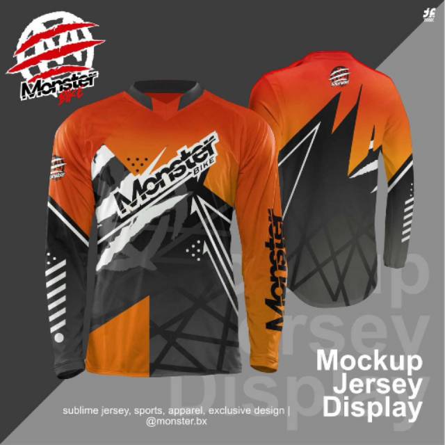 Download Jersey Sepeda Polygon Mtb Downhill Custom Monster Bike Shopee Indonesia Free Mockups