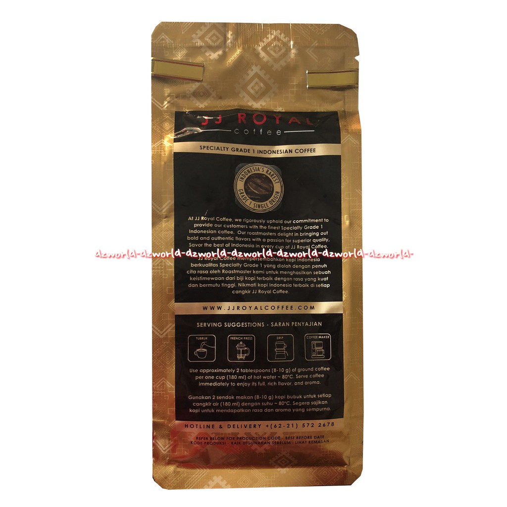 JJ Royal Toraja Arabica 200gr Ground Coffe Kopi Bubuk Jeje JjRoyal Torajja Sulawesi Arabika