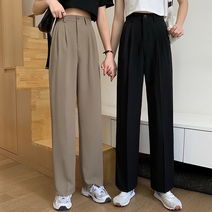 XIAOZHAINV Celana Kulot Wanita Terbaru Kekinian Hitam Highwaist Korean Style