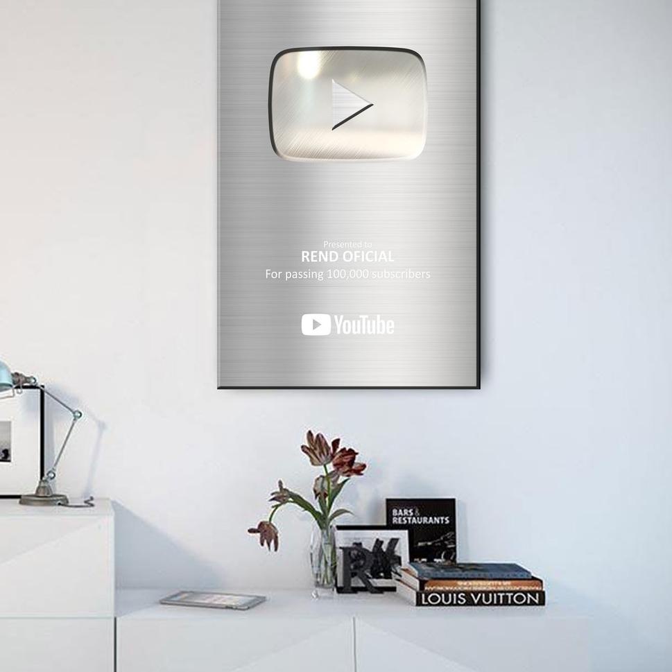 TERLARIS TERBARU CUSTOM NAMA CHANNEL YOUTUBE PENGHARGAAN SILVER PLAY BUTTON 100.000 SUBSCRIBER