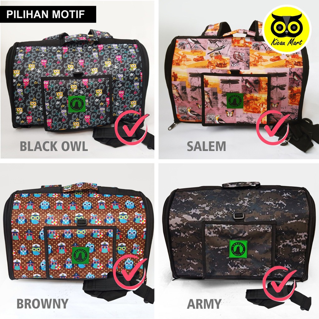 TAS HEWAN 3 IN 1 PET CARGO CARRIER TRAVEL BAG TAS KUCING ANJING TAS BURUNG HAMSTER SUGAR GLIDER TSOWL