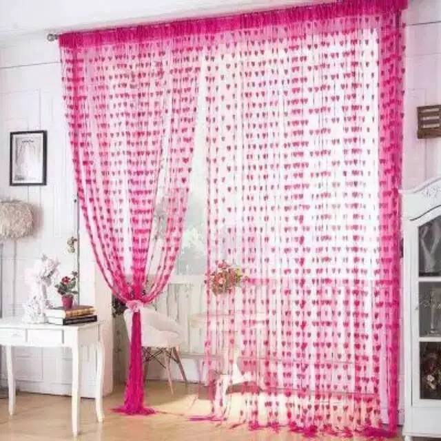Medan Termurah Best seller Cantik Good quality Tirai benang motif love