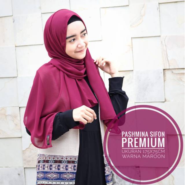 Premium chiffon Pashmina hijab maroon