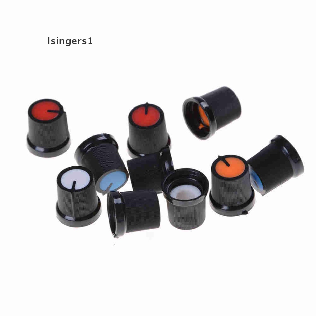 [lsingers1] 2pcs Plastik Wajah Lima Warna Untuk Lubang Potensiometer Rotary Taper 6mm Knob