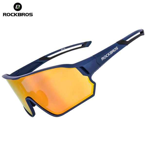 SDER4  ORIGINAL Kacamata sepeda ROCKBROS lensa mirror Rainbow Polarized - Kacamata Gowes untuk minus