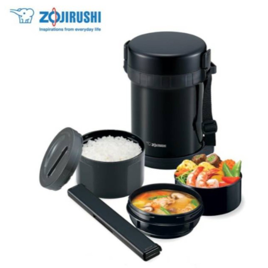 Zojirushi Lunch Jar 3 Tier BLACK ( SL-GH18-BA )