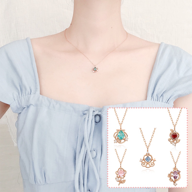 COD❤️Disney Princess Kalung Wanita Fashion Korea Necklace Niche Desain Temperamen Perhiasan Sederhana-A.one