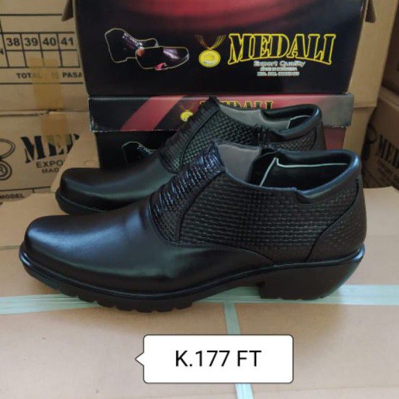 Sepatu kulit PDH semi boots polri TNI security guard PNS sepatu kerja formal tampil lebih keren