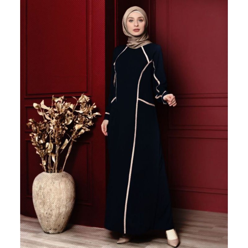 New Abaya Gamis Jubah Maxi Dress Arab Saudi Bordir Zephy Turki Umroh Dubai Turkey India Wanita Hitam