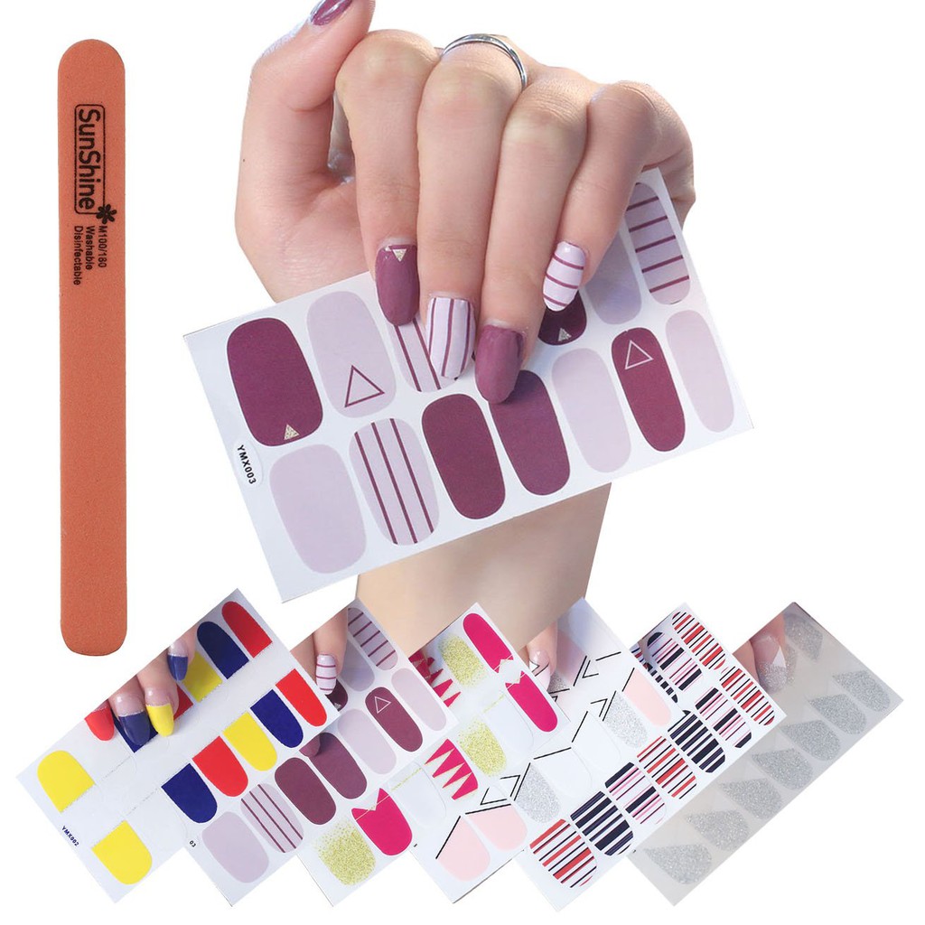 &lt;Jjoygirl&gt;YMX Nail sticker motif / sticker kuku / stiker kuku / nail stiker glitter / stripes design