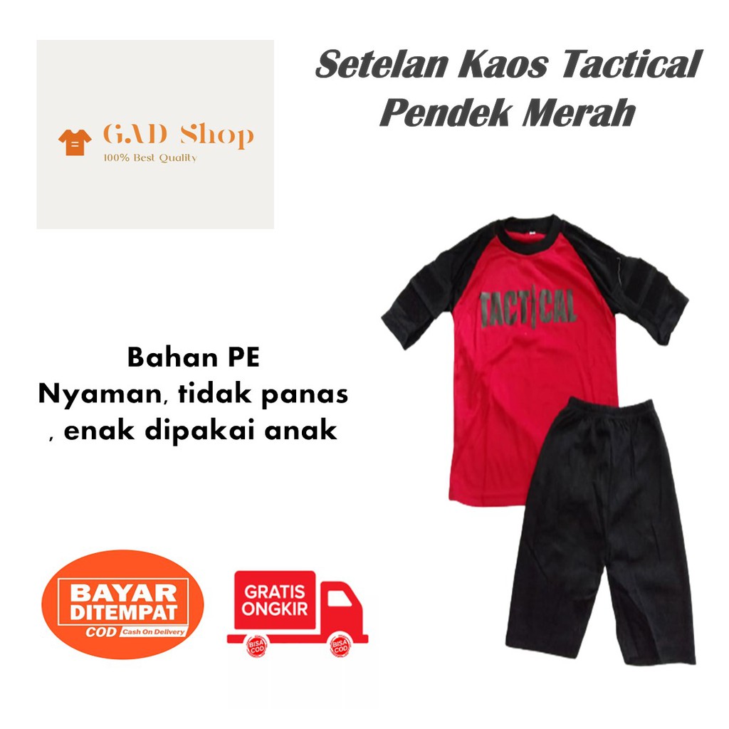 SETELAN KAOS ANAK TACTICA PENDEK ARMY TENTARA POLISI TNI HARIAN MURAH / BAJU LAKI-LAKI / PEREMPUAN