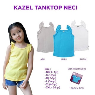 Twoowl Kazel  Tanktop Neci Singlet Anak  Perempuan Isi 4Pcs 